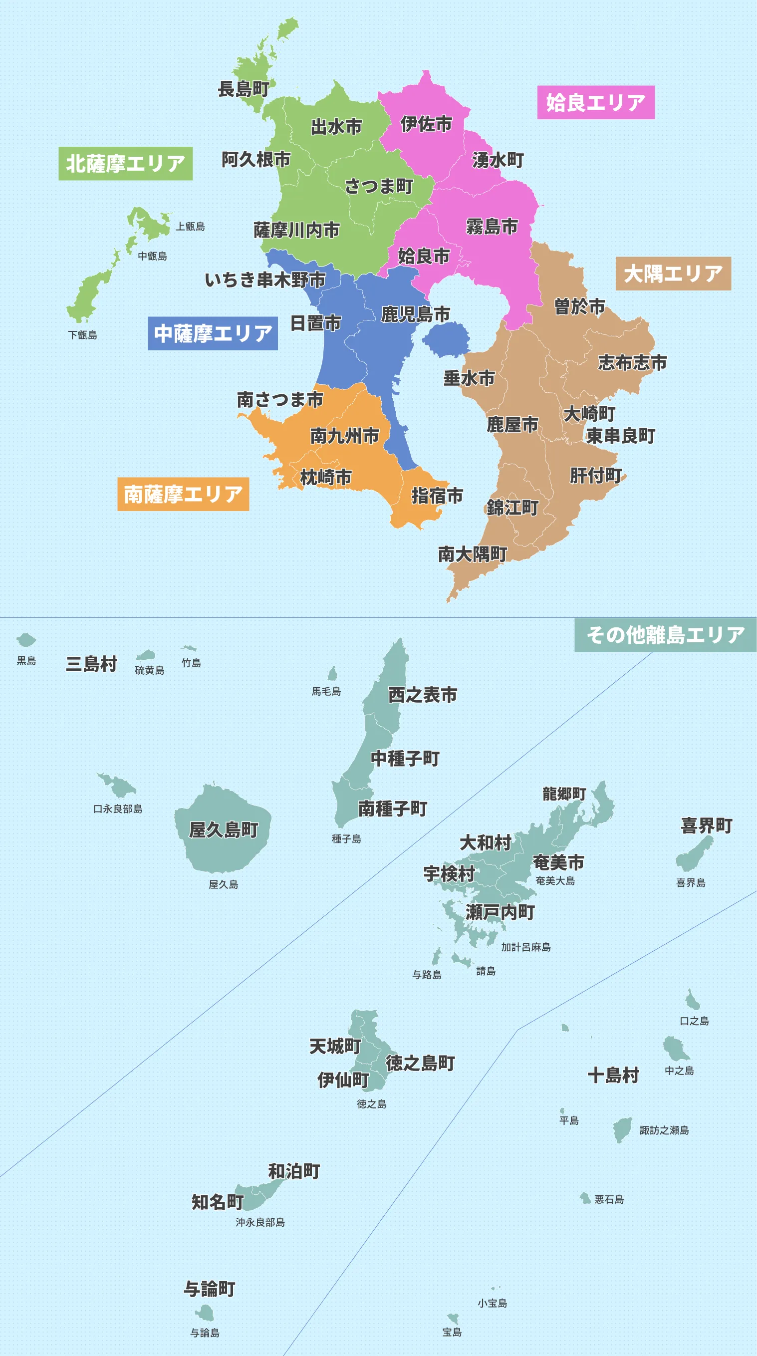 鹿児島県エリアマップ